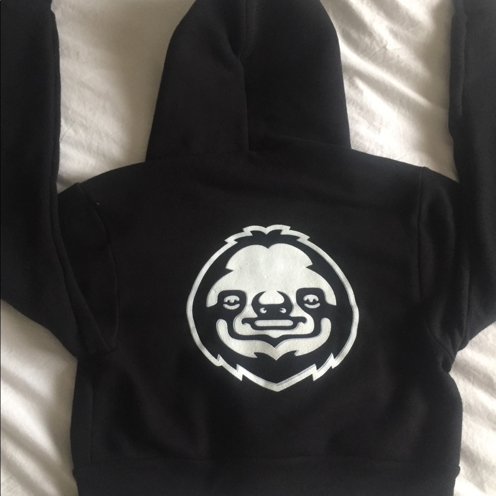 Pack Me One Cropped Sloth back Zip Up Hoodie